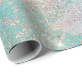 Papier Cadeau Turquoise Toutes les Occasions Parties scintillant (Coin rond)