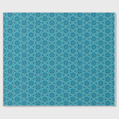 Papier Cadeau Turquoise Tranquillité Fractal Mandala Stars sur A (Plat)