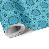 Papier Cadeau Turquoise Tranquillité Fractal Mandala Stars sur A (Coin rond)