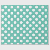 Papier Cadeau Turquoise Turquoise & Blanc Pois fête d'anniversai (Plat)