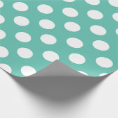 Papier Cadeau Turquoise Turquoise & Blanc Pois fête d'anniversai (Coin)