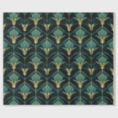 Papier Cadeau Turquoise Turquoise et Gold Art Déco Motif (Plat)