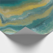 Papier Cadeau Turquoise vert Agate marbre Nom Abstrait Monogramm (Coin)