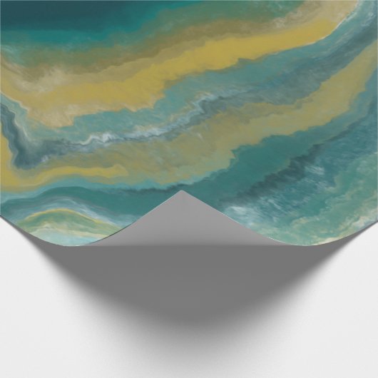 Papier Cadeau Turquoise vert Agate marbre Nom Abstrait Monogramm (Coin)