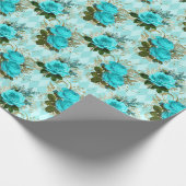 Papier Cadeau Turquoise vintage et Rose d'or (Coin)