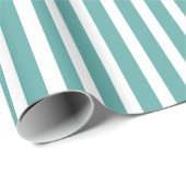 Papier Cadeau Turquoise White Stripes Anniversaire (Coin rond)