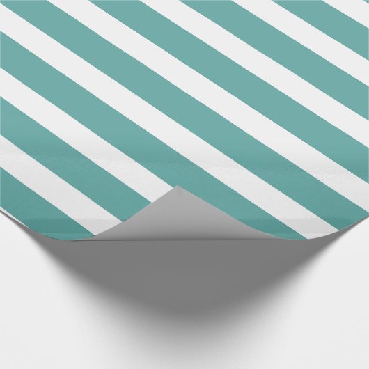 Papier Cadeau Turquoise White Stripes Anniversaire (Coin)