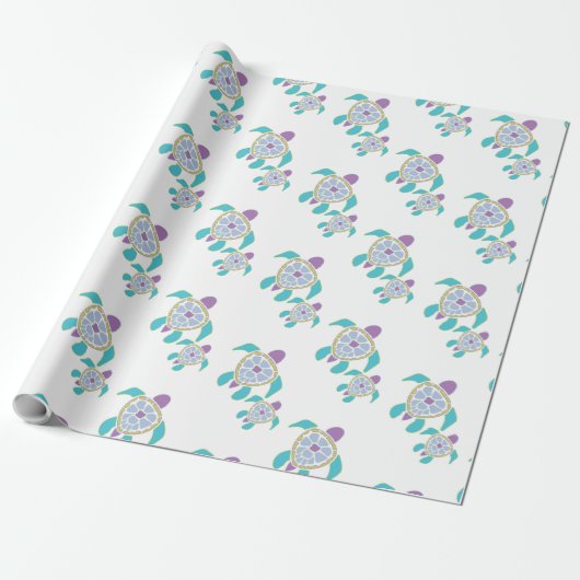 Papier Cadeau Turtle Gift Wrap (Déroulé)