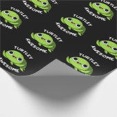 Papier Cadeau Turtley Awesome Funky Turtle Pun Dark BG (Coin)