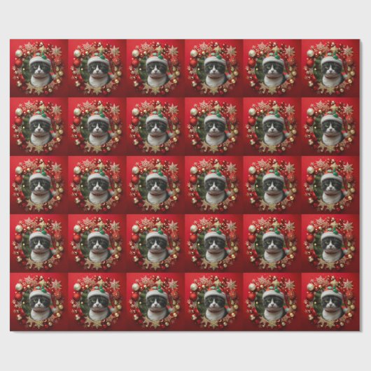 Papier Cadeau Tuxedo cat (Plat)