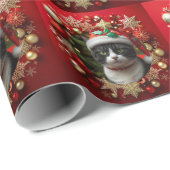 Papier Cadeau Tuxedo cat (Coin rond)