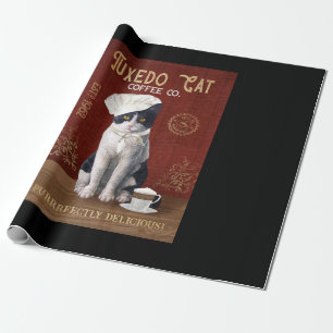 Papier Cadeau Tuxedo Cat Chef Café Love Tuxedo Lover Cat Life