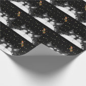 Papier Cadeau Tuxedo Cat surpris par la libellule (Coin)