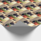 Papier Cadeau Tuxedo Chat Avec Plante Catnip (Coin)