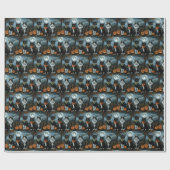 Papier Cadeau Tuxedo Chat Halloween Éffrayant (Plat)