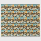 Papier Cadeau Twilight Tropical : Cocout Palm Silhouette (Plat)