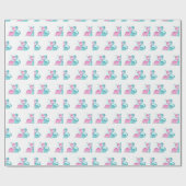 Papier Cadeau Twin Aqua et Dinosaur rose (Plat)