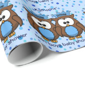 Papier Cadeau twin owl (Coin rond)