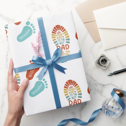 Papier Cadeau Two Footsteps Fatrhers Day Wrapping Paper (Cadeaux)
