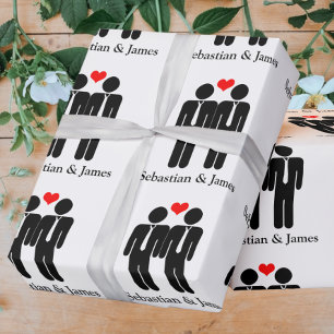 Papier Cadeau Two Grooms In Ties Wedding Customizable