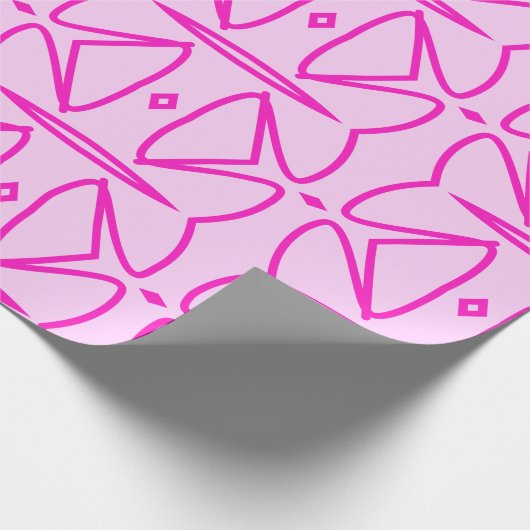 Papier Cadeau Two Toned Pink Pattern Wrapping Paper (Coin)