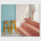 Papier Cadeau Two yellow wooden bar stools (Plat)