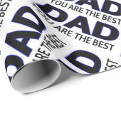 Papier Cadeau Tyographie papa ImprimerPapier à envelopper brilla (Coin rond)