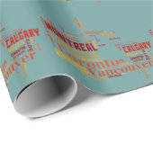 Papier Cadeau Type de mot "Canada" (Coin rond)