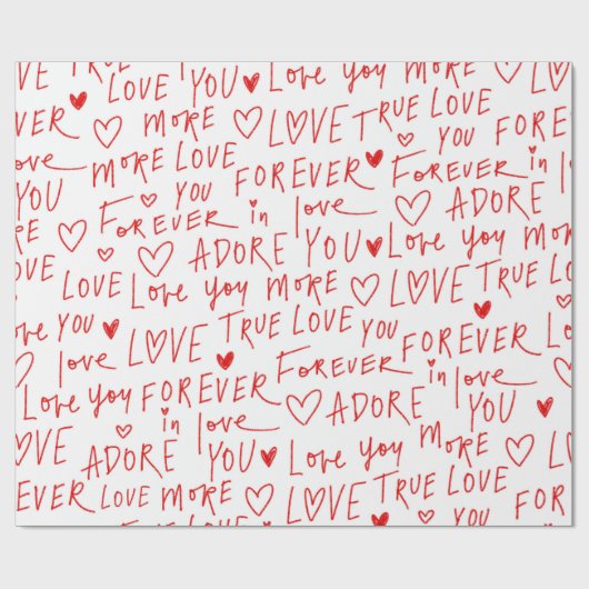 Papier Cadeau Typewriting Love  (Plat)