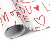 Papier Cadeau Typewriting Love  (Coin rond)