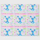 Papier Cadeau Typographie Cheerleading en pastel de mots (Plat)