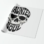 Papier Cadeau Typographie Crâne Âme Hantée (Déroulé)