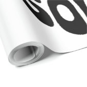 Papier Cadeau Typographie Crâne Âme Hantée (Coin rond)