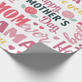 Papier Cadeau Typographie de la fête des mères (Coin)