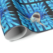 Papier Cadeau typographie de l'effet de texte requin (Coin rond)