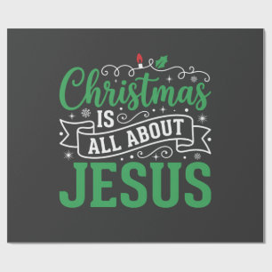 Papier Cadeau Typographie de Noël, c'est tout sur Jésus