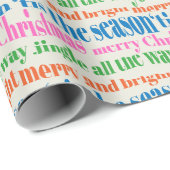 Papier Cadeau Typographie de Noël festive Vacances modernes (Coin rond)