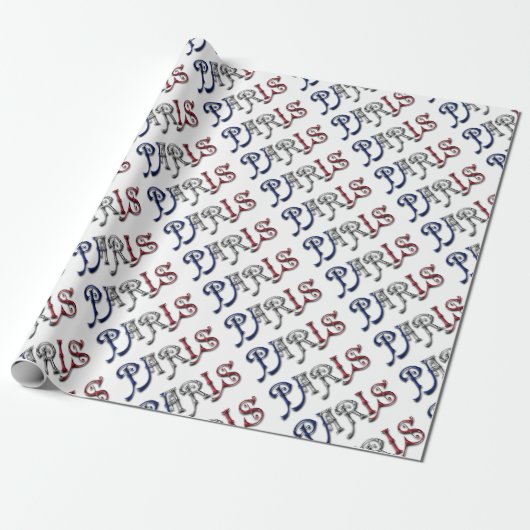 Papier Cadeau Typographie de Paris France (Déroulé)