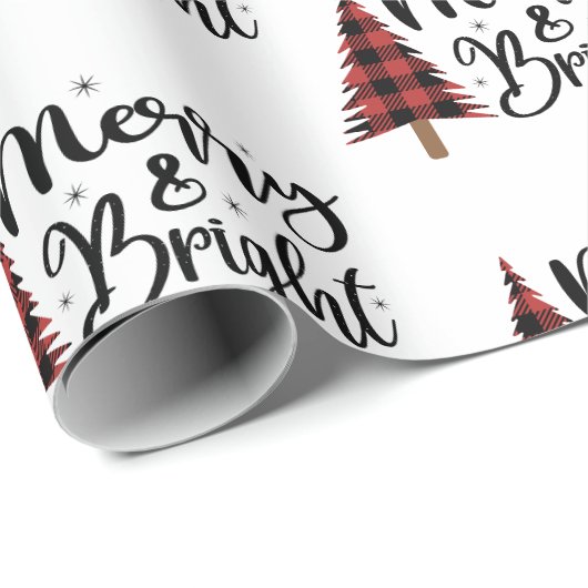 Papier Cadeau Typographie de script joyeuse et brillante (Coin rond)