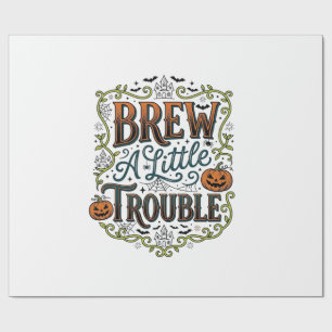 Papier Cadeau Typographie de sorcière d'Halloween Brasse Un Peu