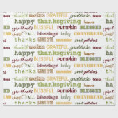 Papier Cadeau Typographie de Thanksgiving (Plat)