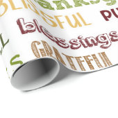 Papier Cadeau Typographie de Thanksgiving (Coin rond)
