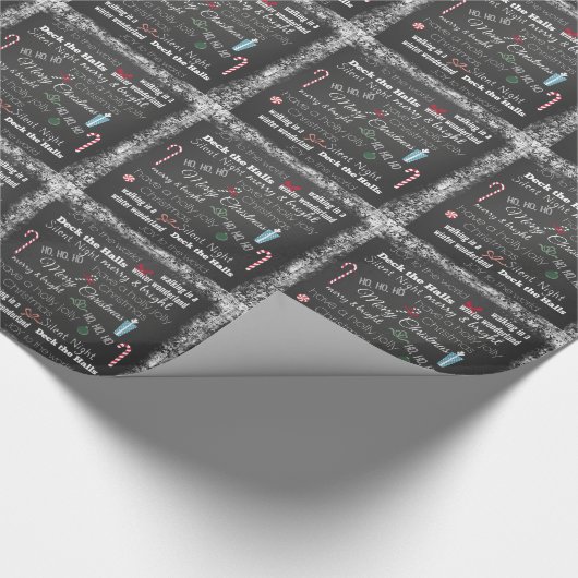 Papier Cadeau Typographie des citations de Noël (Coin)