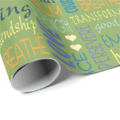 Papier Cadeau Typographie des mots de guérison (Coin rond)