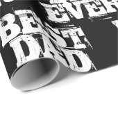 Papier Cadeau Typographie du meilleur père noir robuste (Coin rond)