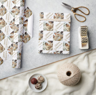 Papier Cadeau Typographie élégante et moderne pour photo de Noël