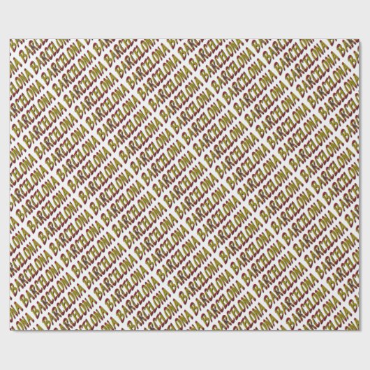 Papier Cadeau Typographie espagnole du drapeau de Barcelone (Plat)