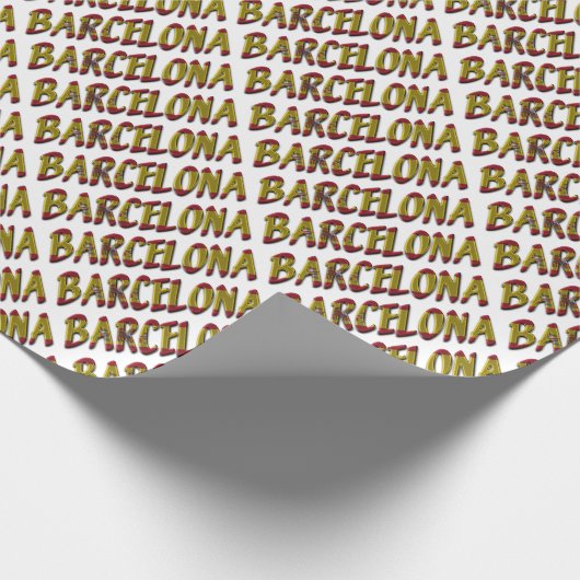 Papier Cadeau Typographie espagnole du drapeau de Barcelone (Coin)