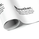 Papier Cadeau Typographie Frère Brother (Coin rond)