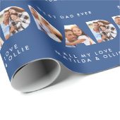 Papier Cadeau Typographie graphique moderne Multi photo papa ble (Coin rond)